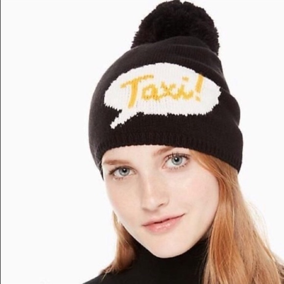 Kate Spade NY Taxi Black Beanie - Picture 1 of 3